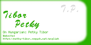 tibor petky business card